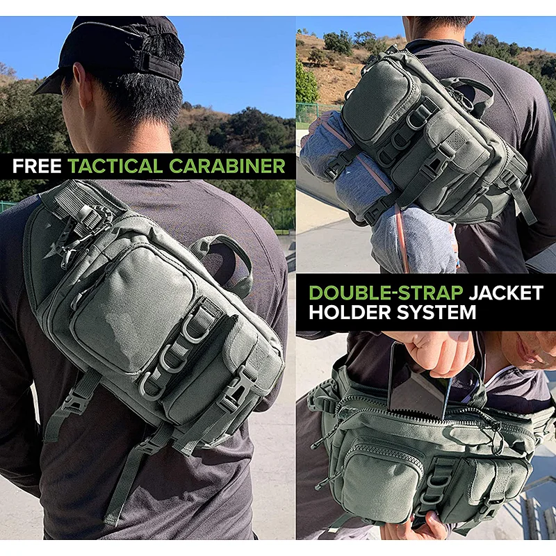 Promising elastic belt waterproof sport running fanny packs military Tactical Chest Bag tactical shoulder bag