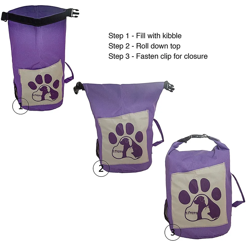 Pet Food Travel Bag Portable Folding Travel Food Storage Container for Cat & Dog
