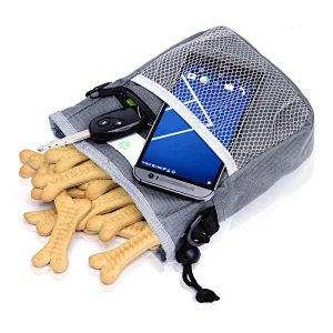 Dog Treat Pouch Carries Treats Built-in Bag Dispenser Waste Trash Food Poop Bag Holder