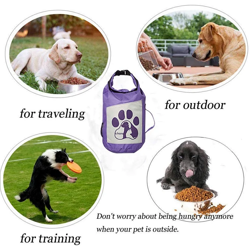 Pet Food Travel Bag Portable Folding Travel Food Storage Container for Cat & Dog