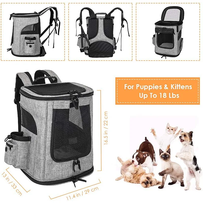 Foldable Polyester cat dog Pet Carrier Backpack with Mesh Windows cat Puppy Transport Holder Bag
