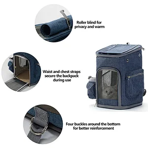 New Animal Cages Outdoor Travel Pet Carrier Backpack With Breathable Mesh