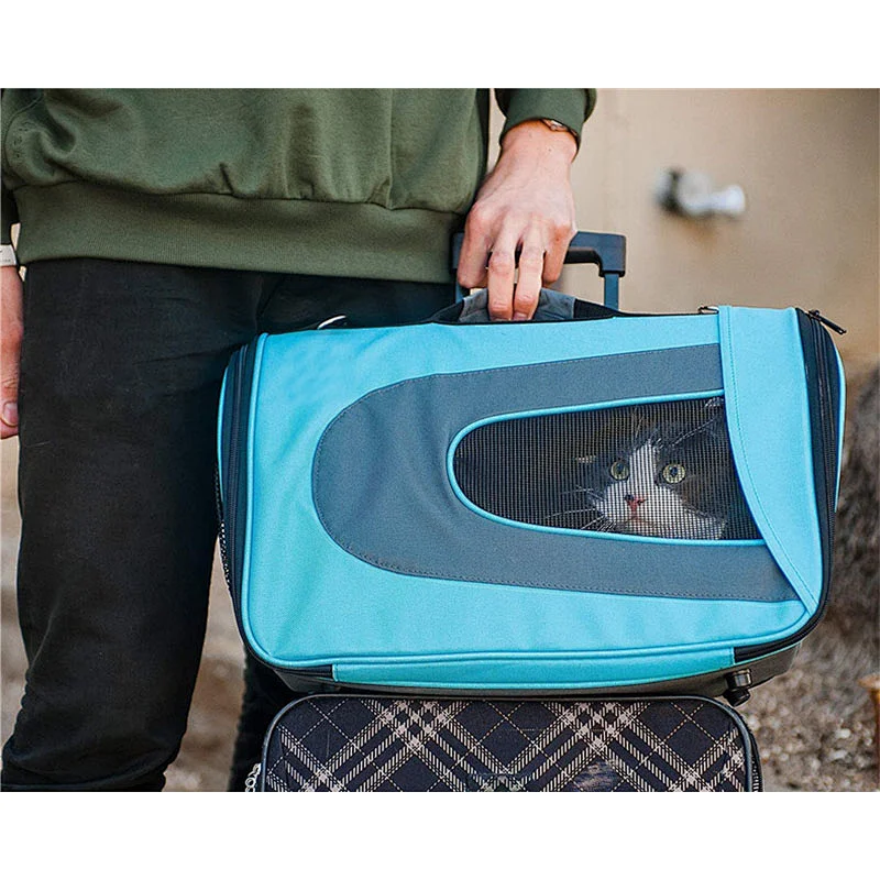 Shoulder Water Resistant Collapsible Soft-Sided Kennel net Pet Carrier Airline Approved Dog Cat Carrier