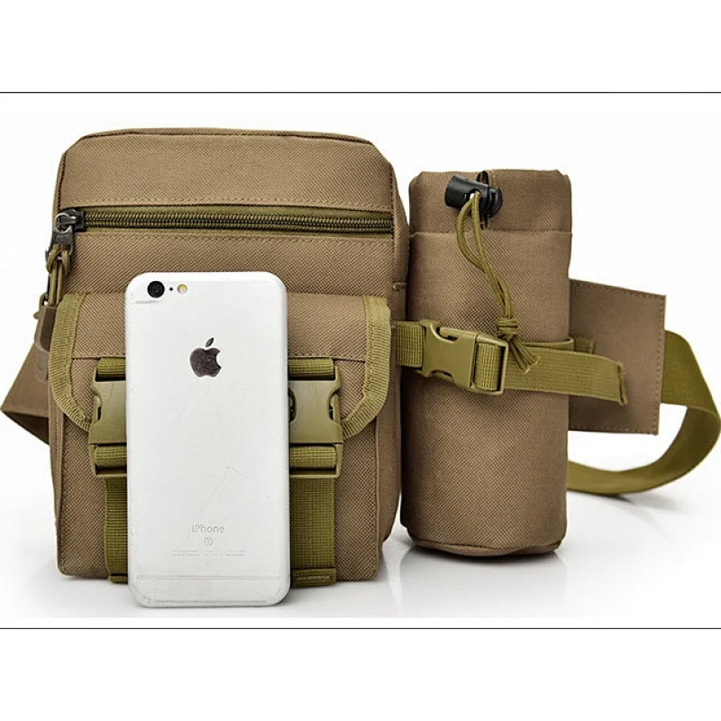 Outdoor Military Multi-function Water Waist Bag Camouflage Fanny Pack Mountaineering Running Bag Tactical Nylon Kettle Pockets