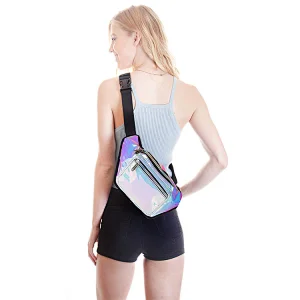 Factory Custom Waterproof Fashion Ladies PVC fanny pack with slides unique cute fanny pack