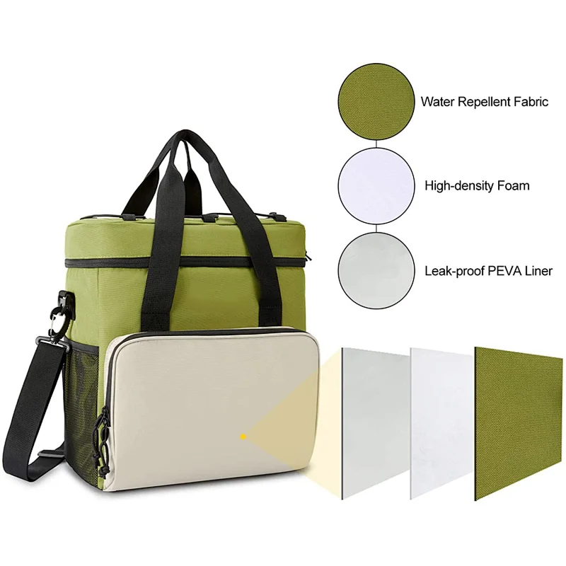 Cooler Bag Portable 35-Can Insulated Soft Cooler Bag 24L Lunch Coolers for Picnic, Beach, Work, Trip