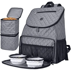 Dog Travel Bag Airline Approved Pet Supplies Backpack Dog Travel Backpack with2 Food Baskets.