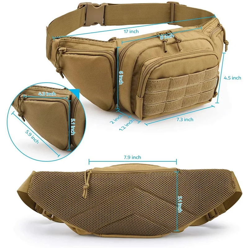 YCW Military Nylon Oxford Gunpack Tactical Waist Pack Fanny Bag Can Be Branded
