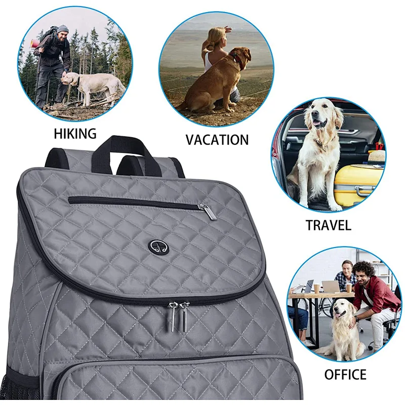 Dog Travel Bag Airline Approved Pet Supplies Backpack Dog Travel Backpack with2 Food Baskets.