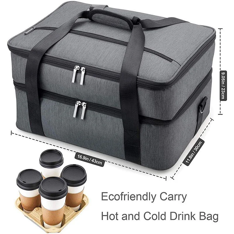 fast food  delivery bag with 3 cup holder food panda thermal delivery bag carrier pizza delivery bag