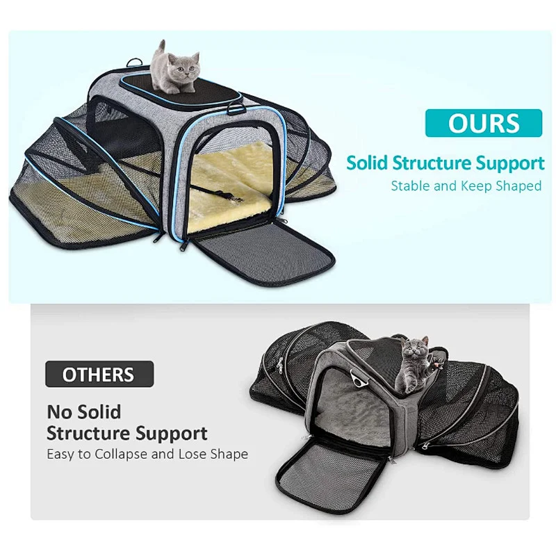 Pet Airline Approved Expandable Soft-Sided Carrier Folding Carrier Travel Pet Bag