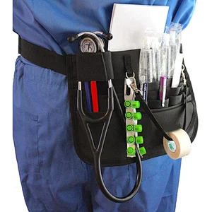 Multi, Compartment Nurse Apron Hip Bag Nurse Fanny Pack with Tape Holder Premium Utility Nurse Waist Bag EMT, CNA, NP, PA,