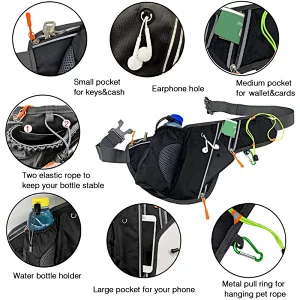 With Water Bottle Holder Travel Sports Fitness Adjustable Running Pouch Running Belts Waist Bag Fanny Pack