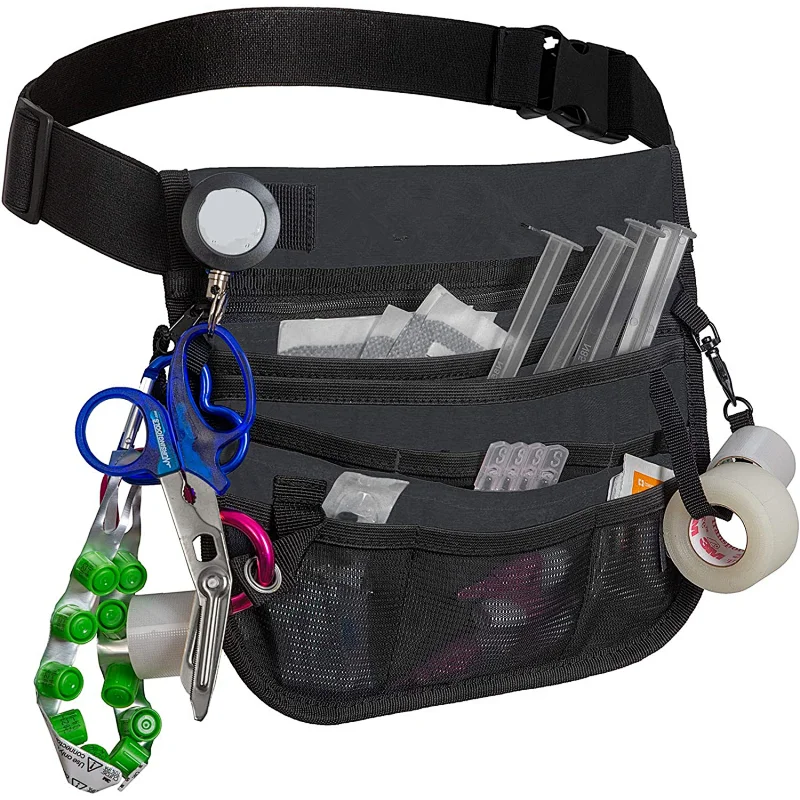 YCW Nursing  Organizer Belt 9 Pocket Stethoscopes Scissors Medical Supplies Nurse Bag Utility Waist Pouch
