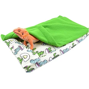 Reptile Sleeping Bag with Pillow and Blanket for Bearded Dragon Leopard Gecko Lizard