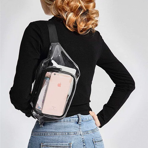 2020 New Arrival Fashion Casual clear PVC fanny pack ladies waist bag