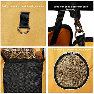 Factory Outlet Hanging Horse Feeding Bag Durable Waterproof Horse Hay Bag Oxford Cloth Storage Bag