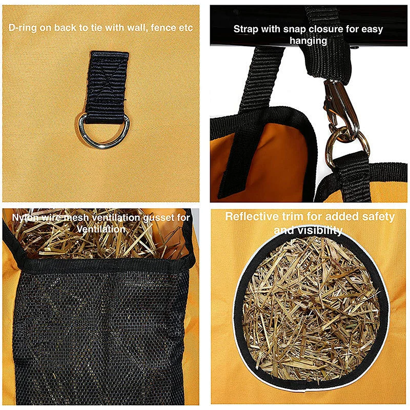 Factory Outlet Hanging Horse Feeding Bag Durable Waterproof Horse Hay Bag Oxford Cloth Storage Bag
