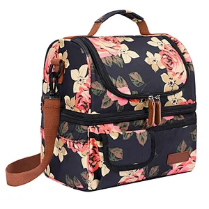 Double Deck Insulated Lunch Box Large Cooler Tote Bag Lunch Box Bag Adults