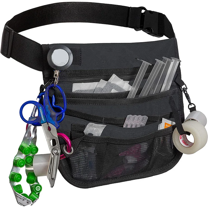 YCW Nursing Tools Pocket Organizer Nurse Waist Pouch Hip Bag 600D Oxford Fabric