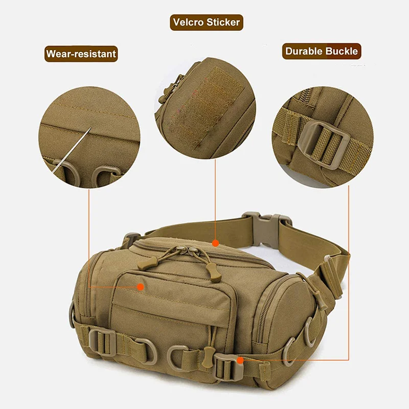 Durable More Pockets Canvas Waist Bag Multi-Purpose Fanny Packs Waist Bag Tactical