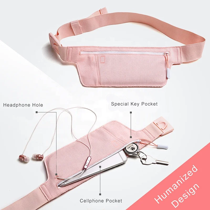 Small and lightweight cationic poly fanny pack ladies waist bags led running waterproof waist bag for mini waist bags running