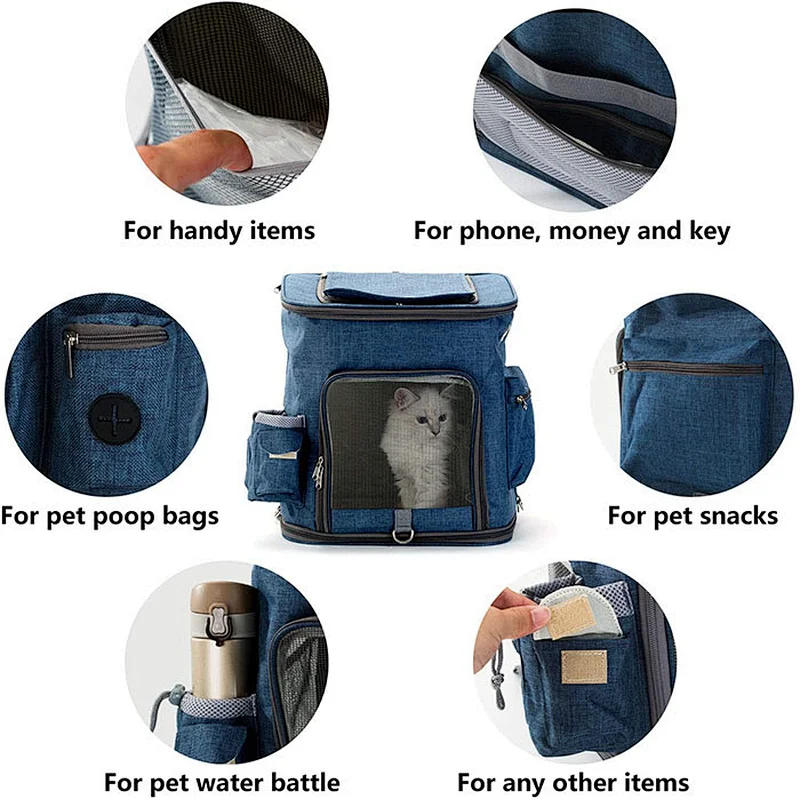 New Animal Cages Outdoor Travel Pet Carrier Backpack With Breathable Mesh