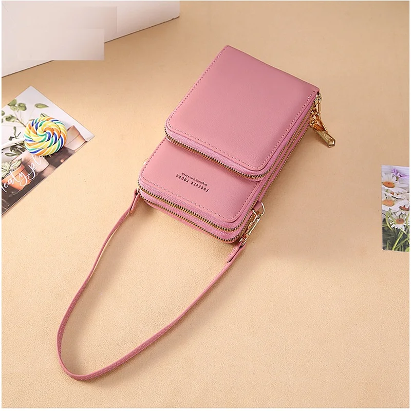 PU Single Shoulder Bag With Large Capacity Multi-Function Touch Screen Mobile Phone Bag,touchscreen phone purse,touch screen mobile phone bag