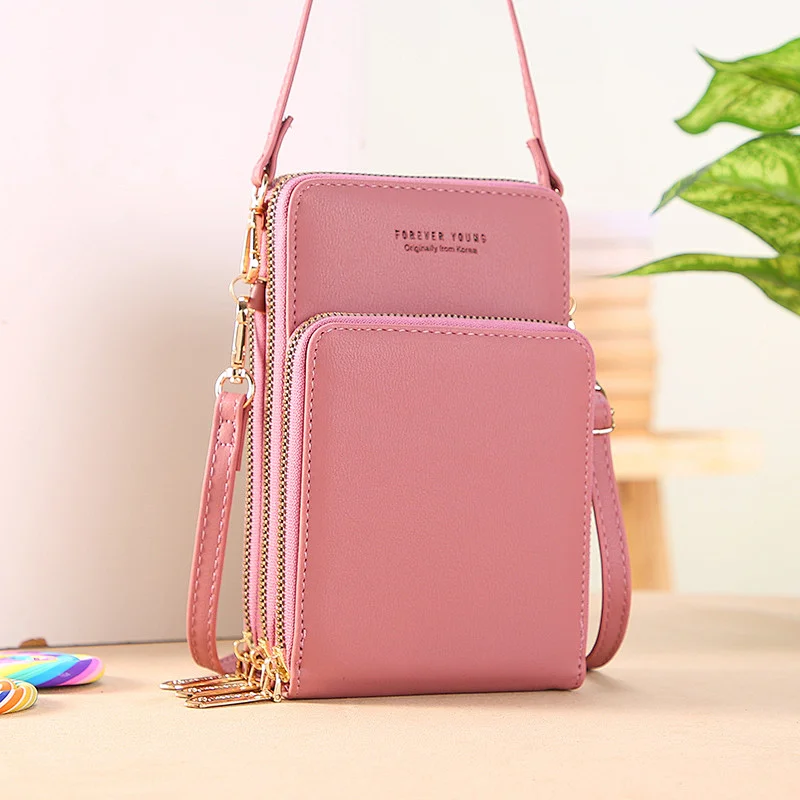 PU Single Shoulder Bag With Large Capacity Multi-Function Touch Screen Mobile Phone Bag,touchscreen phone purse,touch screen mobile phone bag