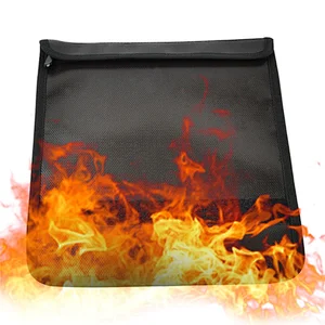 Fireproof Document Bags Waterproof and Fireproof Money Bag Fire Resistant Safe Storage Pouch with Zipper for A4 Docum