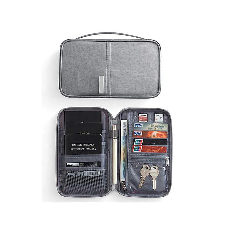 RFIDブロッキングスリムウォレットRFIDクレジットカードポーチ　電話旅行文書ウォレット
