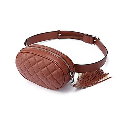 China factory Customized trendy quilted fanny pack women leather waist bag