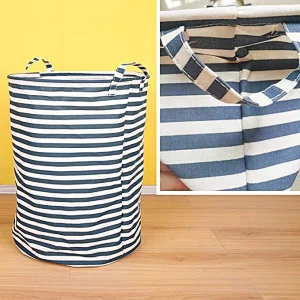 Large Laundry Hamper Bag Waterproof Round Collapsible Storage Basket