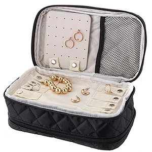 High quality Girls Elegant Travel Jewelry Organizer Cosmetic Bag Case cosmetics square bag