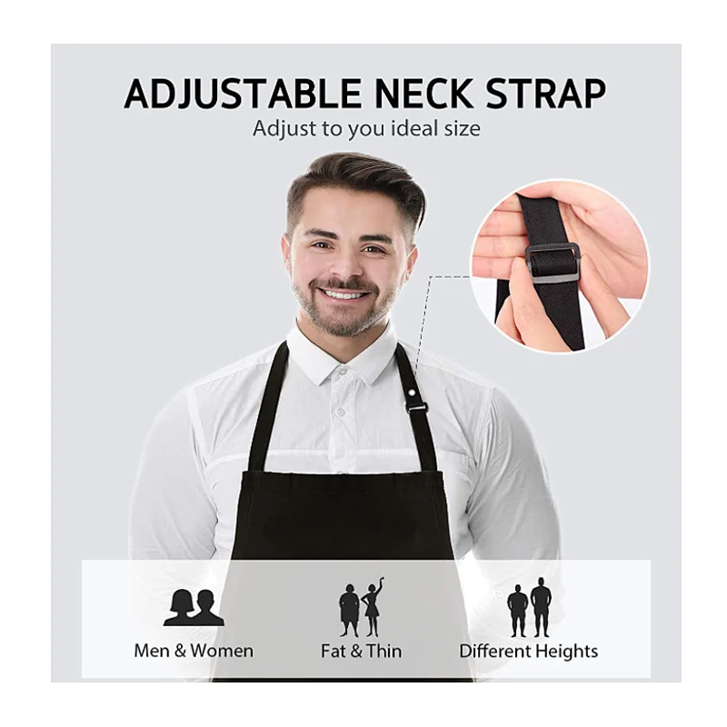 Adjustable Bib  Cooking Kitchen Aprons for BBQ and Drawing DIY Apron