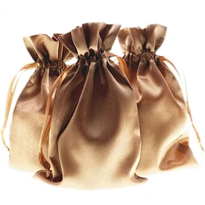custom Jewelry Bags Wedding Favor Drawstring Bags Baby Shower Christmas PackOld Gold Satin Gift Bags