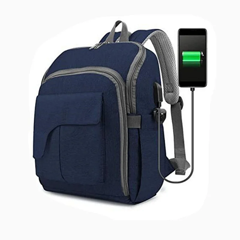 OEM/ODM Diaper Bag Backpack Hiking Outdoor Sport Bag Travel Backpack With USB Charger