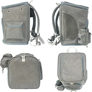 Manufacturer Fashion Dog Cat Foldable Expandable Pet Carrier Backpack Soft Sided Dog pet travel bag pet cages