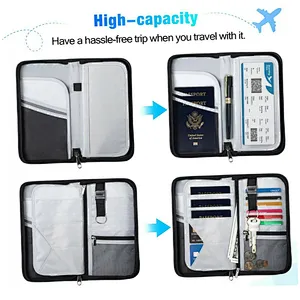 Good Quality Durable Family Passport Holder Business Portable Card Holder Wallet Leather Purse