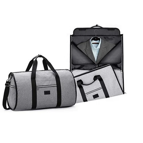 OEM 2 in 1 shoulder travel bag coverall foldable suit cover custom garment bag