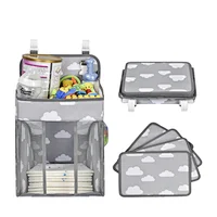 Baby Nursery Organizer and Diaper Caddy Organizer Hanging Changing Table Diaper Stacker for Crib Storage and Nursery