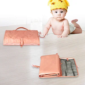 YCW Diaper Baby Clutch Bag Baby Foldable Changing Mat with Handle Foam Pillow