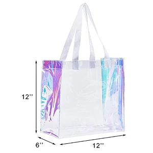 Fashion PVC Reusable Women's Shopping Bag London Shopper Bag Large Capacity Waterproof Handbag Shoulder Bag