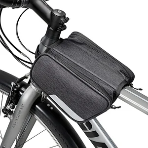 OEM custom  polyester Bicycle Phone Bag Waterproof Touch Screen bike phone front frame bag