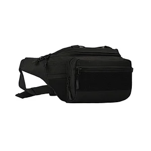 Travel Hiking Money Hip Pouch Outdoor Sport Bum Bag Black 4 Zip Pockets Waist Bag