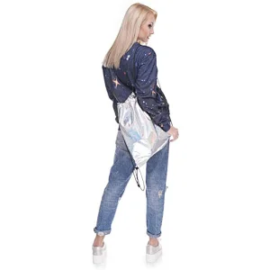Custom Style PU Leather Shiny Hiking Shoulder Carry Bag Travel Beach Drawstring Makeup Bag