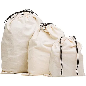 Cotton Breathable Dust-proof Drawstring Storage Pouch Bag