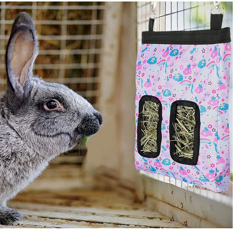 Pig Hay Bag Washable Pet Rabbit Hay Feeder Poultry Grain Feed Packing Bag