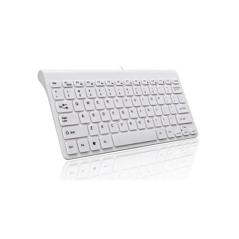 Mini Slim Wired USB Keyboard Chocolate Teclado for Laptop K8000 White black 78 keys