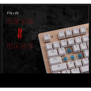 Mechanical Wired USB Gaming Backlight Metal Panel blue switch Keyboard